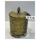 SUGAR JAR WITH HINGED LID AND LADLE