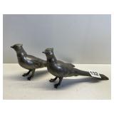 PEWTER PHEASANT SALT AND PEPPER SHAKERS