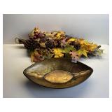 FALL FOLIAGE DECORATIVE SWAG AND GLASS OVAL