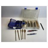 ORGANIZERS WITH DRILL BITS AND SCREWDRIVER BITS