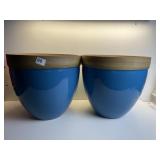PAIR OF MATCHING SOUTHERN PATIO 14.5" BLUE