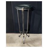 18X44 IRON AND GLASS TOPPED DISPLAY/PLANT STAND