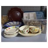 DIVIDED DISH, WINE CORKS, SERVING DISHES