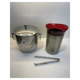 WILLIAM SONOMA ICE BUCKET WITH STRAINER, TONGS