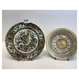 HAND PAINTED DECORATIVE PLATES, BUTTERFLIES AND