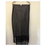 RARE VINTAGE POSSIBLY 30S BLACK MOIRE SCARF WRAP