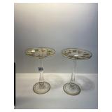 MATCHING HAND PAINTED PEDESTAL SERVING PIECES,