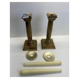 CHELSEA CLOCK CO BRASS CANDLE STICKS, 10"