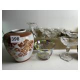 WADE PITCHER, SHERBERTS, CHINESE VASE, ETC.