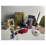 RELIGIOUS FIGURES, FRAMES, CANDLE