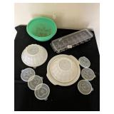 TWO TUPPERWARE SALAD MOLDS WITH 3 INTERCHANGEABLE