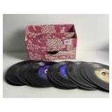 DESK ORGANIZER AND 45 RECORD GROUP