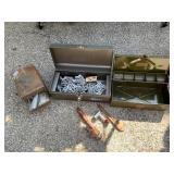 TOOL BOXES, PIPE WRENCHES, SMALL METAL 4 DRAWER