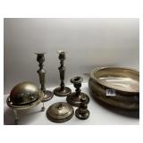 STERLING WEIGHTS 2 CANDLE HOLDERS AS IS, BUTTER