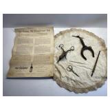 DOILY, SCISSORS, FOUNTAIN PEN, ETC.