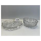 FRYE GLASS POPPY SMALL DISH AND BOWL, SOME