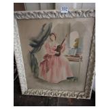 VINTAGE 30S 40S FRAMED HARRIS ART PRINT YOUNG