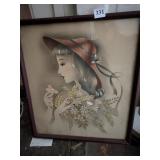 FRAMED BERNARD ART PRINT 30S 40S PRETTY YOUNG