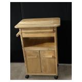 PINE MODERN MICROWAVE CART, 24X18X34