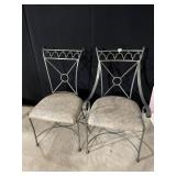2 IRON DINING CHAIRS, ONE CAPTAINS CHAIR