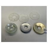 CANDLE BOBECHES, GLASS, SILVER AND GOLD TONE, 15