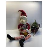 16" H ELF W/ CRACKLE FINISH CANDLE HOLDER AND