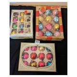 THREE BOXES OF VINTAGE CHRISTMAS BALL ORNAMENTS