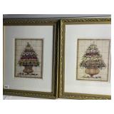 18" X 22" GOLD ORNATE PICTURE FRAMES W/ PRINTS