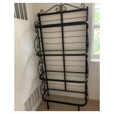 IRON BAKERS RACK GLASS SHELVES ROUNDED EDGE 4