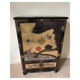 ORIENTAL HAND PAINTED 36" H X 24" 12" D 2 DOOR