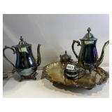 SILVERPLATE TEA SET W/ TRAY
