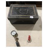 MADE USA WHISTLE, PSI GUAGE, STEEL BOX