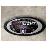 OVAL COORS LIGHT NFL HANGING MIRROR, 30X14