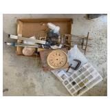 CLOCK PARTS, EASLE, CLOCK FACE, METAL FRAME