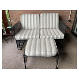 VINTAGE IRON GLIDER PATIO SET W/ OTTOMAN VERY