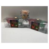 NEW CANDLES IN BOX AND GEMSTONE W/ CANDLES