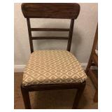 SOLID WOOD TAN CUSHION CHAIR