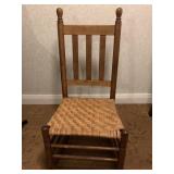 ANTIQUE RUSH SEAT ROCKER