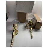 BRASS WALL SCONCES W/ GLASS SHADES