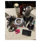 HAIR DRYER, BRUSHES, PITCHERS