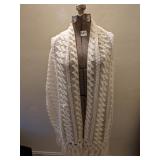 WOVEN KNITTED EGGSHELL 64" X 17" GRANNY SHAWL