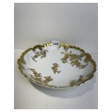 GOLD DECORATED BOWL 10" D X 2" H PORCELAIN