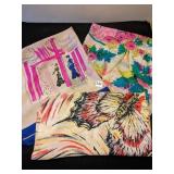 THREE VINTAGE SILK SCARVES BIG BUTTERFLY STORE