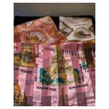 THREE SOUVENIR SCARVES VENICE ROME PARIS