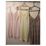 THREE VINTAGE LADIES FULL SLIPS WARNERS PINK LACE