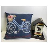 MOOSE BIRD HOUSE AND ADVENTURE AWAITS NEW PILLOW