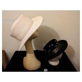 TWO LADIES COWBOY WESTERN STYLE HATS OFF WHITE