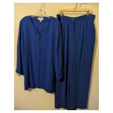 SAKS FIFTH AVENUE FOLIO COLLECTION BLUE 100% SILK