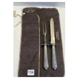 STERLING CARVING SET WITH MONOGRAM