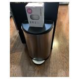 FOOT CONTROL TRASH CAN AND BOX OF BAGS